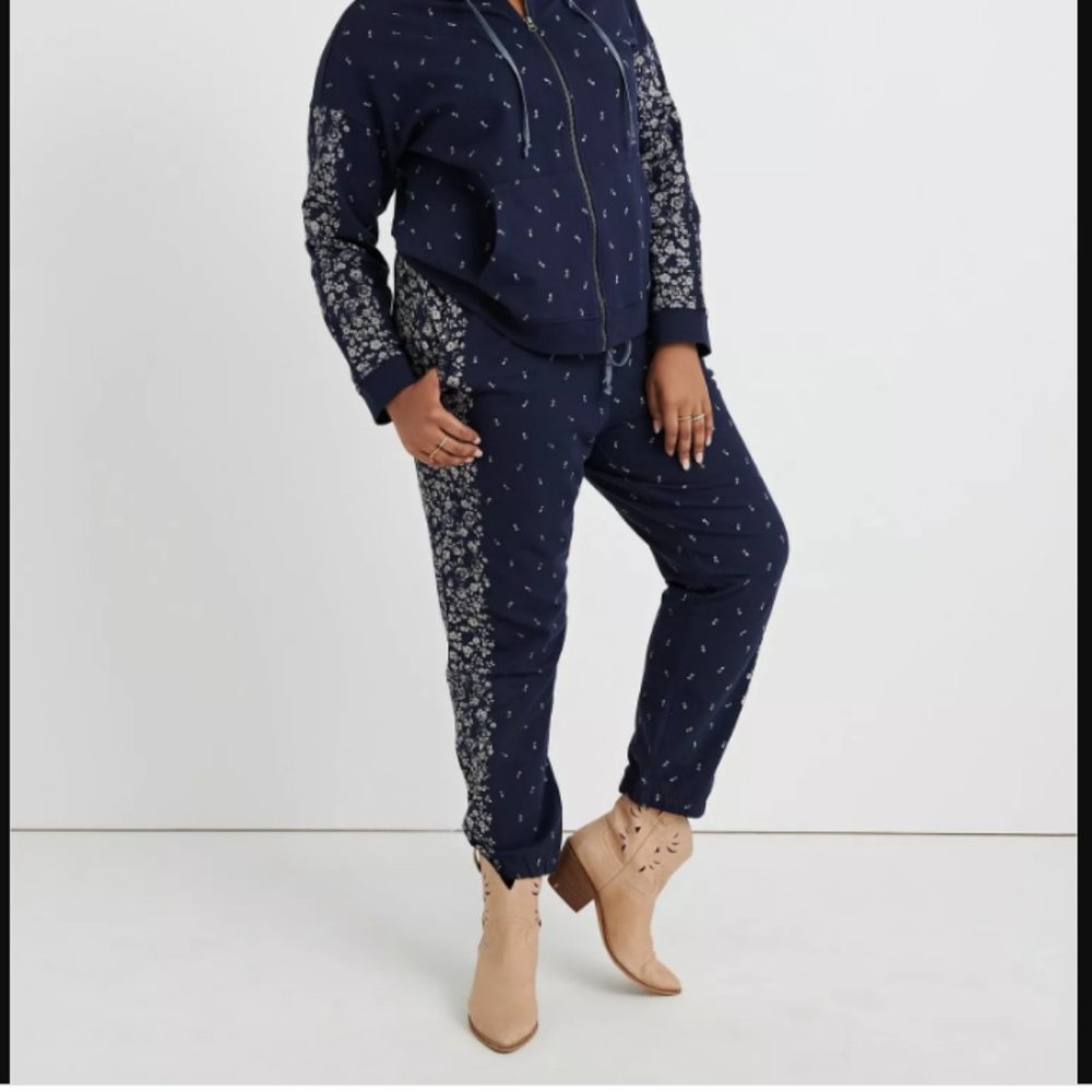 Lucky Brand Floral Placed Pant American Navy Size